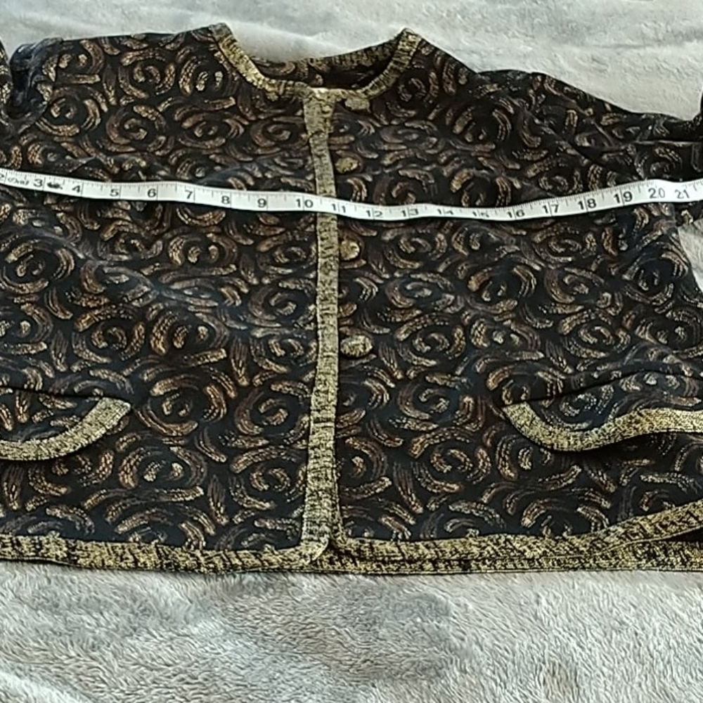 Couture Imports Vintage Black/Gold Jacket M - Picture 12 of 15